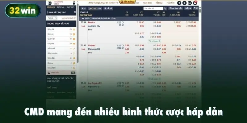 CMD mang đến nhiều hình thức cược hấp dẫn