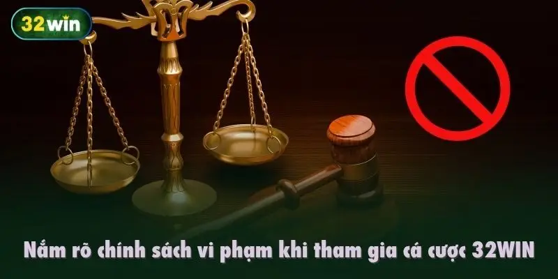 Nắm rõ chính sách vi phạm khi tham gia cá cược 32WIN