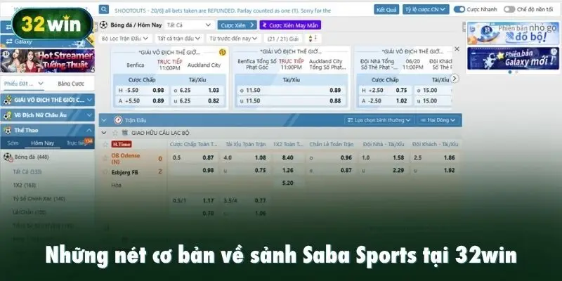 Những nét cơ bản về sảnh Saba Sports tại 32win