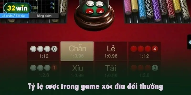 Tỷ lệ cược trong xóc đĩa đổi thưởng 32WIN